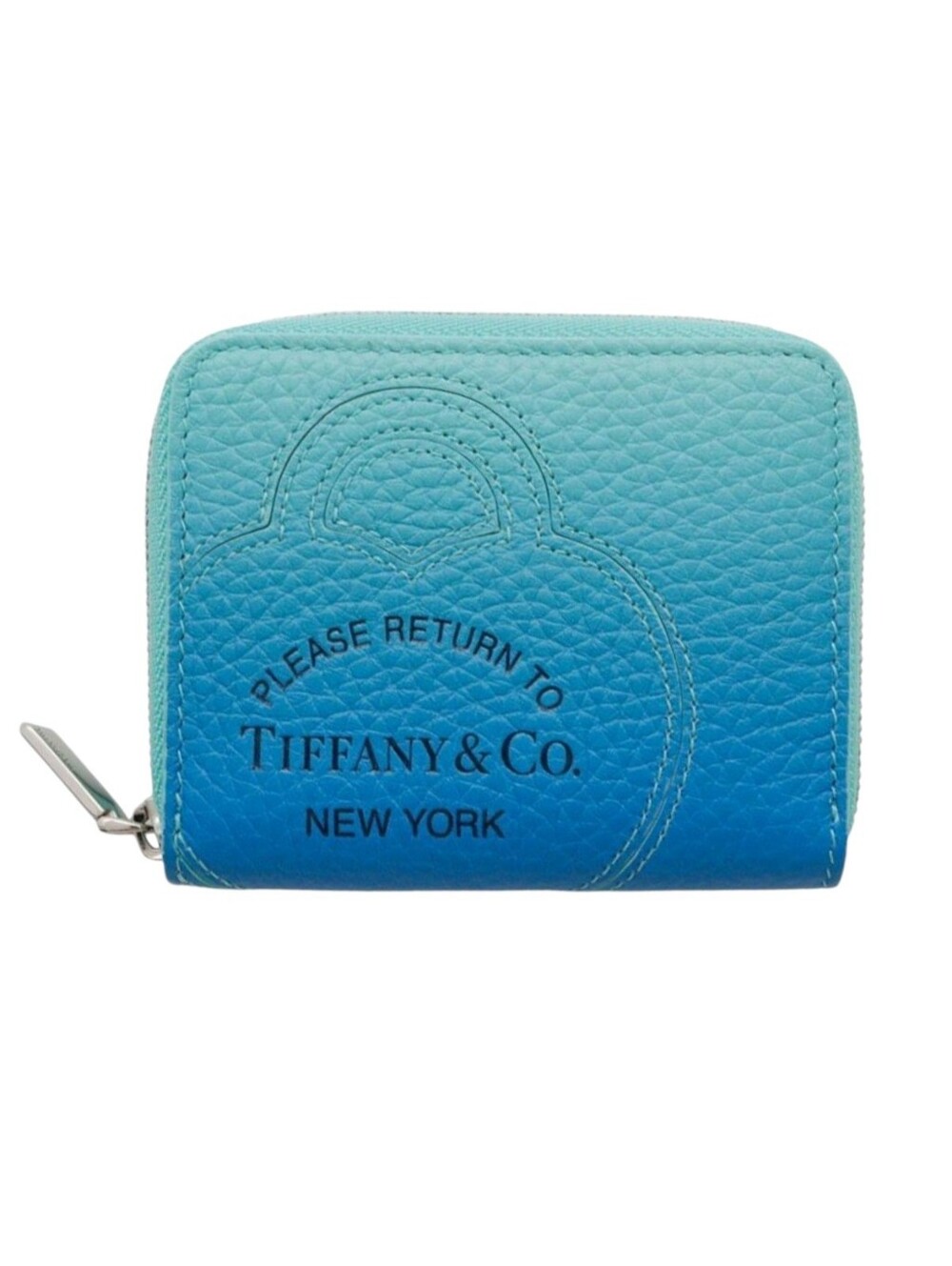 Tiffany & Co Return To Tiffany Ombre Tiffany Blue Leather Zip Around Wallet